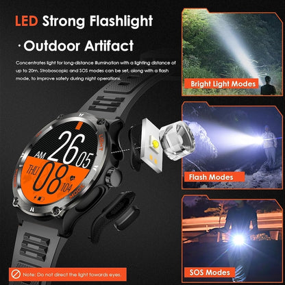 AOVO KT76 Sport Smartwatch – Lumină LED, monitorizare ritm cardiac, rezistent la apă, peste 100 de moduri sportive
