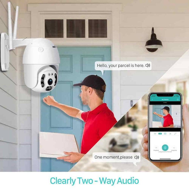 AOVO V380 4DB Motoros Kültéri WIFI IP kamera full HD 360fok Távolról Vezérelhető 4mp, éjjellátó funkció
