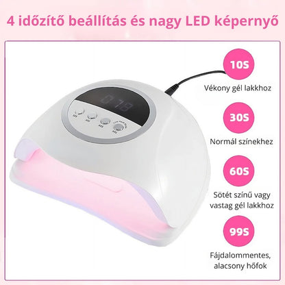 SUN X20 MAX UV/LED Műkörmös Lámpa Infravörös Érzékelővel, Kijelzővel, Nagy Teljesítménnyel - Fehér