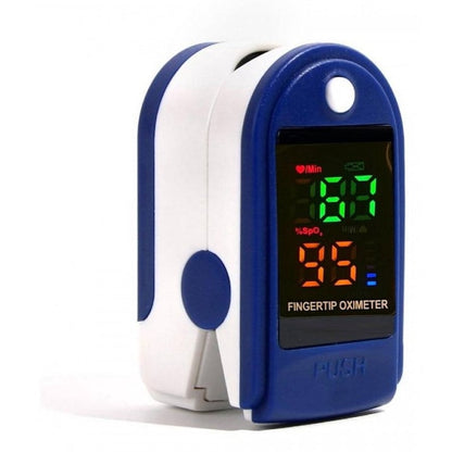 AOVO Digitális Véroxigénszint és Pulzusmérő, Ujjra csíptethető, kék-szürke