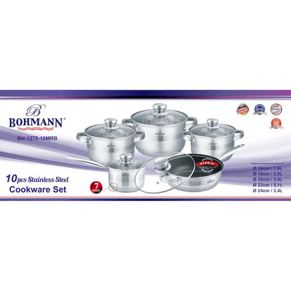 BOHMANN BH 1275-10 MRB Rozsdamentes Acél Edénykészlet – 10 darabos