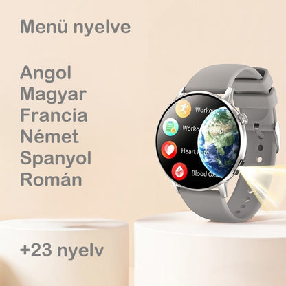 G34 Pro Okosóra – 1.32" Ultra HD AMOLED Kijelző, Bluetooth Hívás, Vércukorszint és Egészségfigyelő – Rosegold