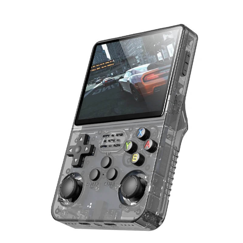 R36S AOVO kézi játékkonzol – 3,5" IPS kijelző, 640x480 HD, 64GB, fekete