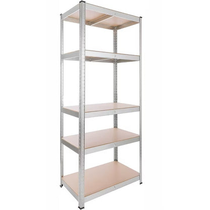 AVIMAX® Fém Polcrendszer 180×90×40 cm – 4 db csomag, 5 MDF polc, horganyzott acél váz, csavarmentes szerelés