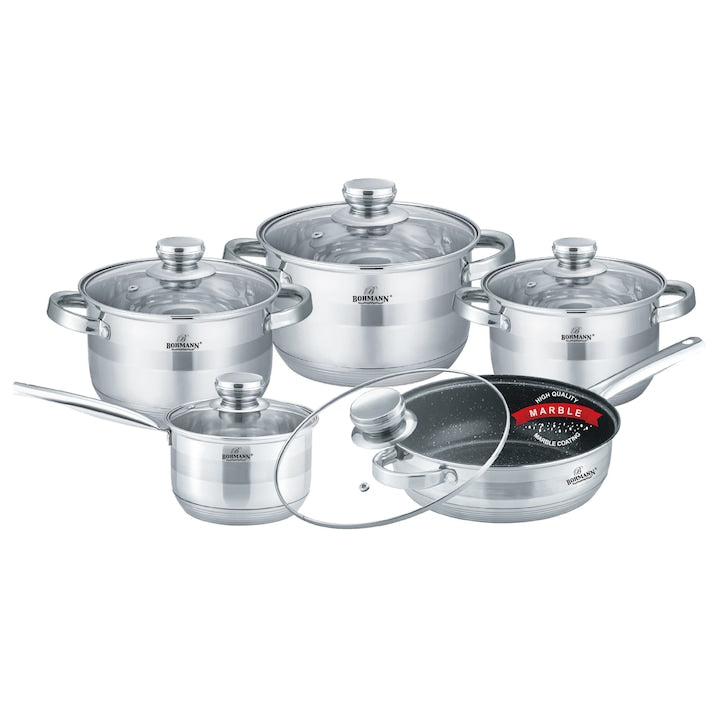 BOHMANN BH 1275-10 MRB Rozsdamentes Acél Edénykészlet – 10 darabos