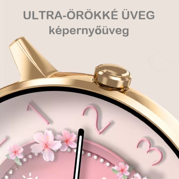 G34 Pro Okosóra – 1.32" Ultra HD AMOLED Kijelző, Bluetooth Hívás, Vércukorszint és Egészségfigyelő – Rosegold