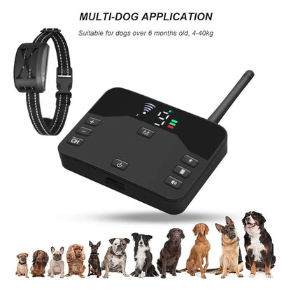 Vezeték nélküli elektromos kerítés és kiképző rendszer kutyáknak Újratölthető nyakörv, IP67 vízálló, 1 nyakörv