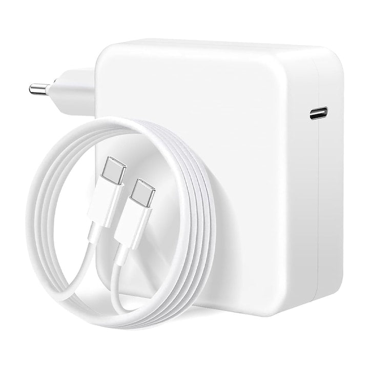 Încărcător Macbook, 96 W, USB-C, cablu de încărcare 2 m, compatibil cu MacBook Pro / Air, alb 