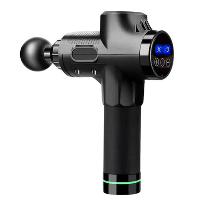 AOVO Profi Masszázspisztoly – 30 fokozatú mélyizomlazító, 10 cserélhető fejjel, 2500 mAh akkumulátorral, 6 órás üzemidővel