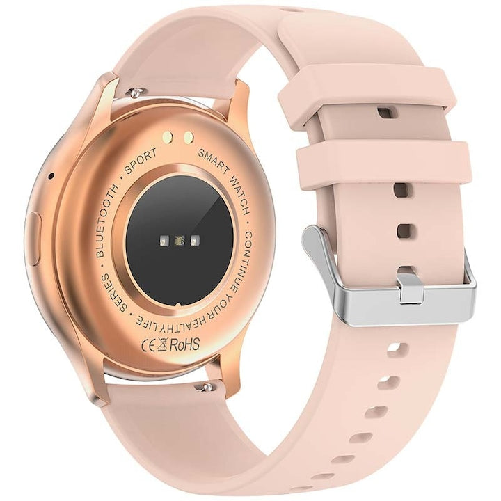 AOVO HK89 okosóra, AMOLED, 46 mm, NFC, BT hívás, 100+funkció, rózsaszín