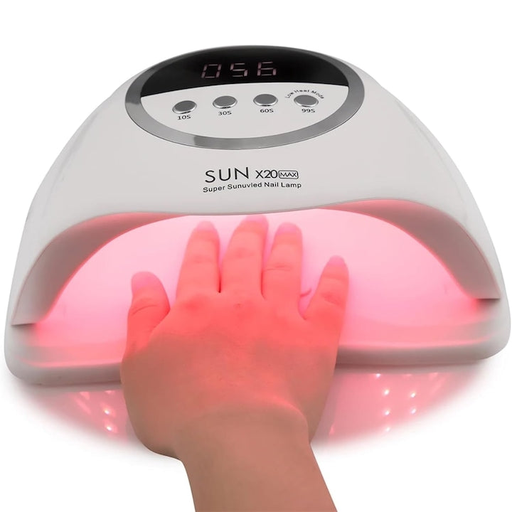 SUN X20 MAX UV/LED Műkörmös Lámpa Infravörös Érzékelővel, Kijelzővel, Nagy Teljesítménnyel - Fehér