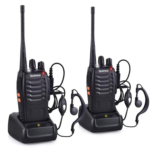Baofeng BF-888S walkie-talkie, füllhallgatóval, 16 PMR csatornán programozható