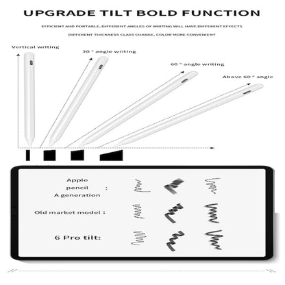 AOVO Stylus iPad toll, tenyér-elutasító funkció, ferde nyomás, USB-C, fehér