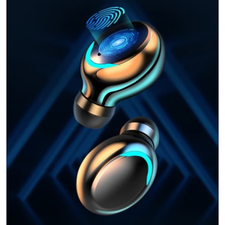 AOVO TWS Bluetooth Fülhallgató, In-ear, F9, Vezeték nélküli, Univerzális Fekete