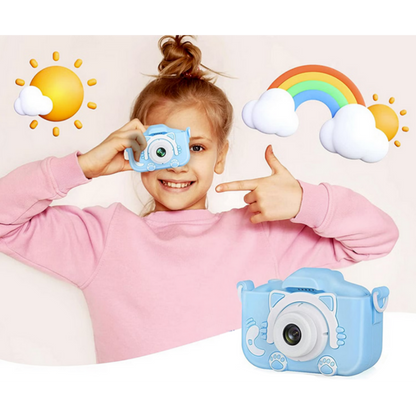 AOVO gyerek kamera, 32 GB-os SD-kártya 1080P HD, 23 millió pixel, 2,0 hüvelykes, 600 mAh, 3 éves kortól, kék