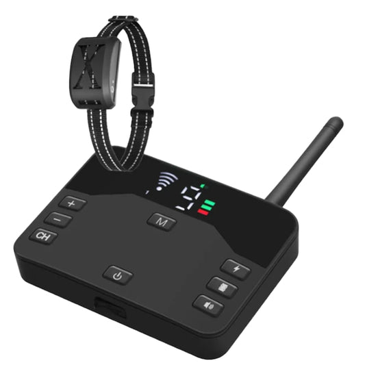 Vezeték nélküli elektromos kerítés és kiképző rendszer kutyáknak Újratölthető nyakörv, IP67 vízálló, 1 nyakörv