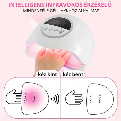 SUN X20 MAX UV/LED Műkörmös Lámpa Infravörös Érzékelővel, Kijelzővel, Nagy Teljesítménnyel - Fehér