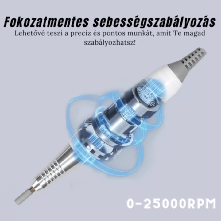 Fehér Nail Drill Professzionális Elektromos körömcsiszoló