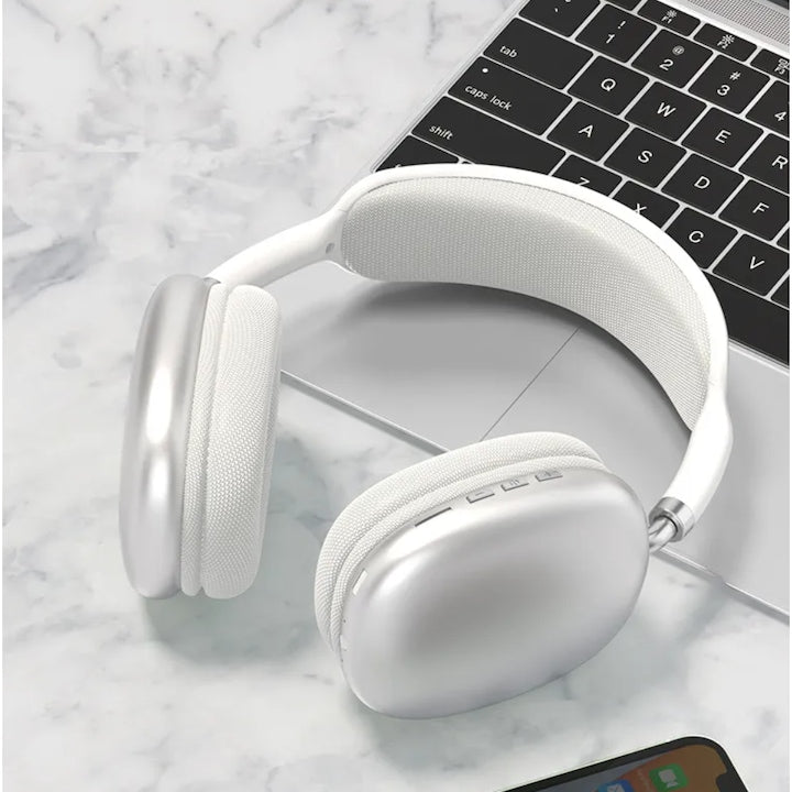 AOVO P9 Vezeték nélküli Bluetooth fejhallgató mikrofonnal, zajszűrős fejhallgató,TF kártya támogatással, Szürke