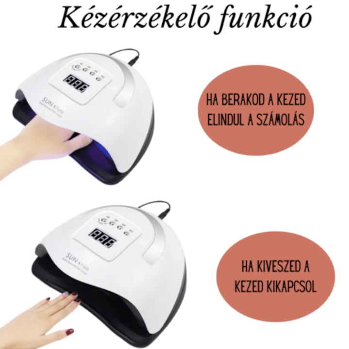 SUN x7 Max műkörmös lámpa 220W 57 db UV/LED