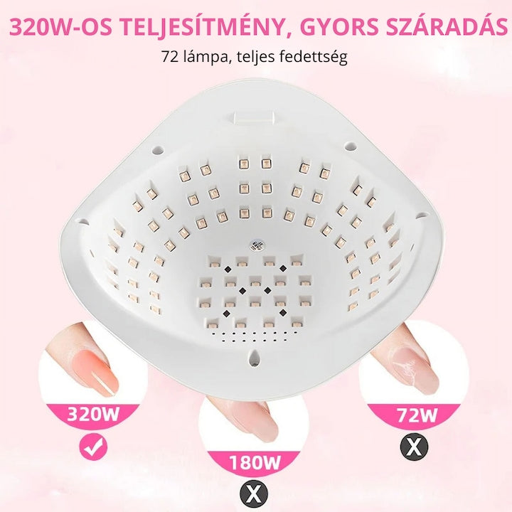 SUN X20 MAX UV/LED Műkörmös Lámpa Infravörös Érzékelővel, Kijelzővel, Nagy Teljesítménnyel - Fehér