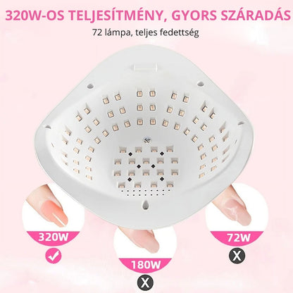 SUN X20 MAX UV/LED Műkörmös Lámpa Infravörös Érzékelővel, Kijelzővel, Nagy Teljesítménnyel - Fehér