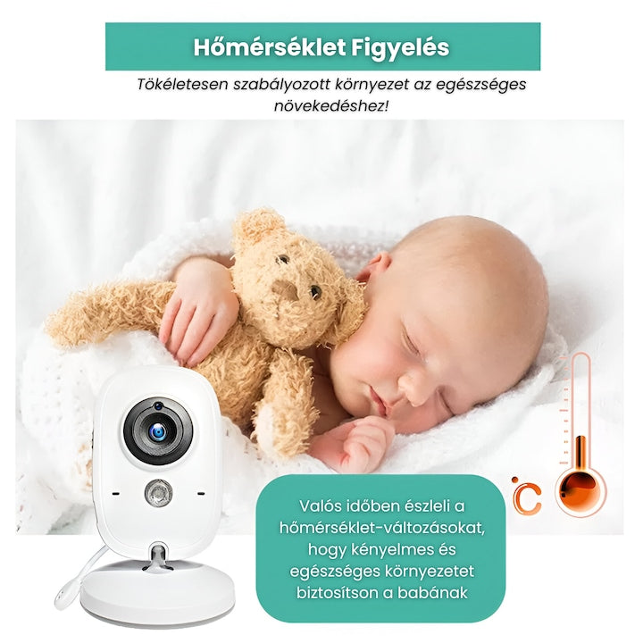 VB603 Audio-Video Babamonitor 3.2" LCD Kijelzővel – Kétirányú Kommunikáció, Hőmérséklet-figyelés és 8 Altatódal