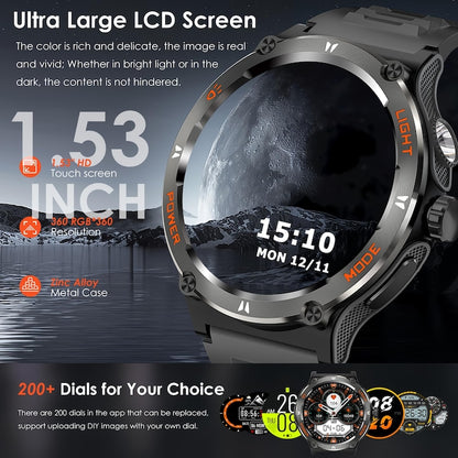 AOVO KT76 Sport Smartwatch – Lumină LED, monitorizare ritm cardiac, rezistent la apă, peste 100 de moduri sportive