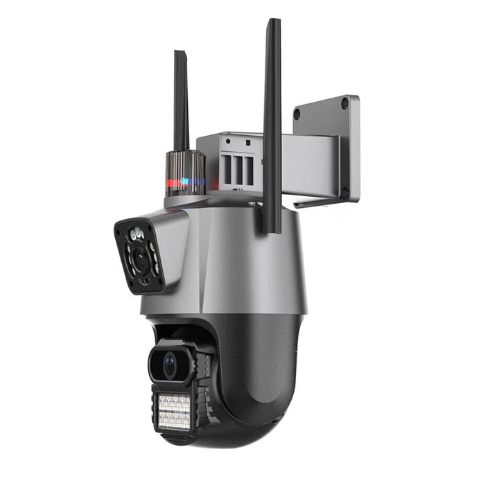 AOVO P11 Pro dual WIFI térfigyelő kamera, 6MP, kültéri/beltéri, Ultra HD, 5X zoom, forgatás, világító LED-ek, kétirányú kommunikáció, riasztó, mozgásérzékelő, fekete