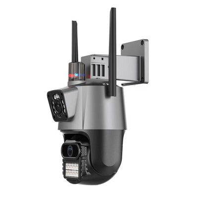 AOVO P11 Pro dual WIFI térfigyelő kamera, 6MP, kültéri/beltéri, Ultra HD, 5X zoom, forgatás, világító LED-ek, kétirányú kommunikáció, riasztó, mozgásérzékelő, fekete