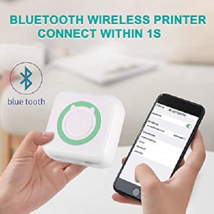 MINIPRINT hordozható intelligens fotó- és jegyzetnyomtató, mini nyomtató, Bluetooth, hőpapír, többfunkciós, iOS/Android mobil kompatibilis