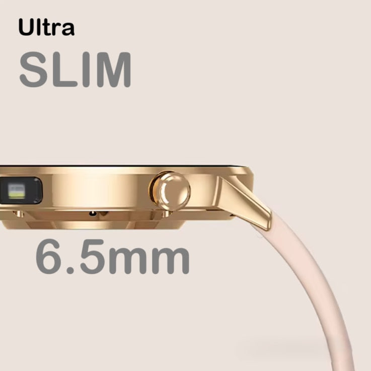 G34 Pro Okosóra – 1.32" Ultra HD AMOLED Kijelző, Bluetooth Hívás, Vércukorszint és Egészségfigyelő – Rosegold