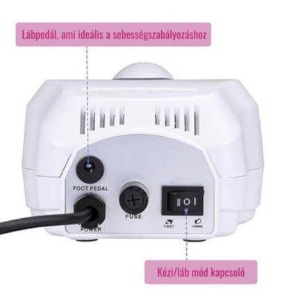 Fehér Nail Drill Professzionális Elektromos körömcsiszoló