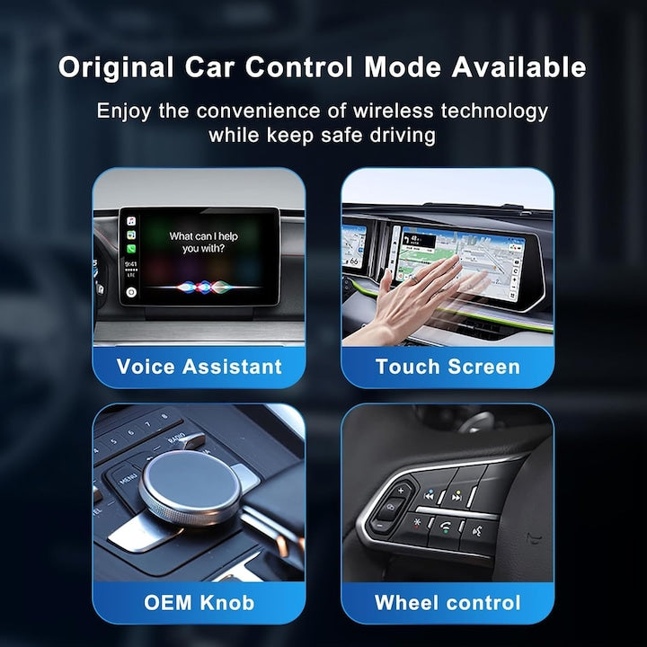 Vezeték nélküli CarPlay & Android Auto adapter, 2 az 1-ben, 5 GHz WiFi, Bluetooth, Plug & Play, fekete