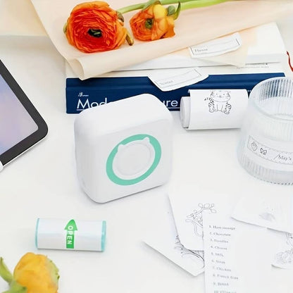 MINIPRINT hordozható intelligens fotó- és jegyzetnyomtató, mini nyomtató, Bluetooth, hőpapír, többfunkciós, iOS/Android mobil kompatibilis