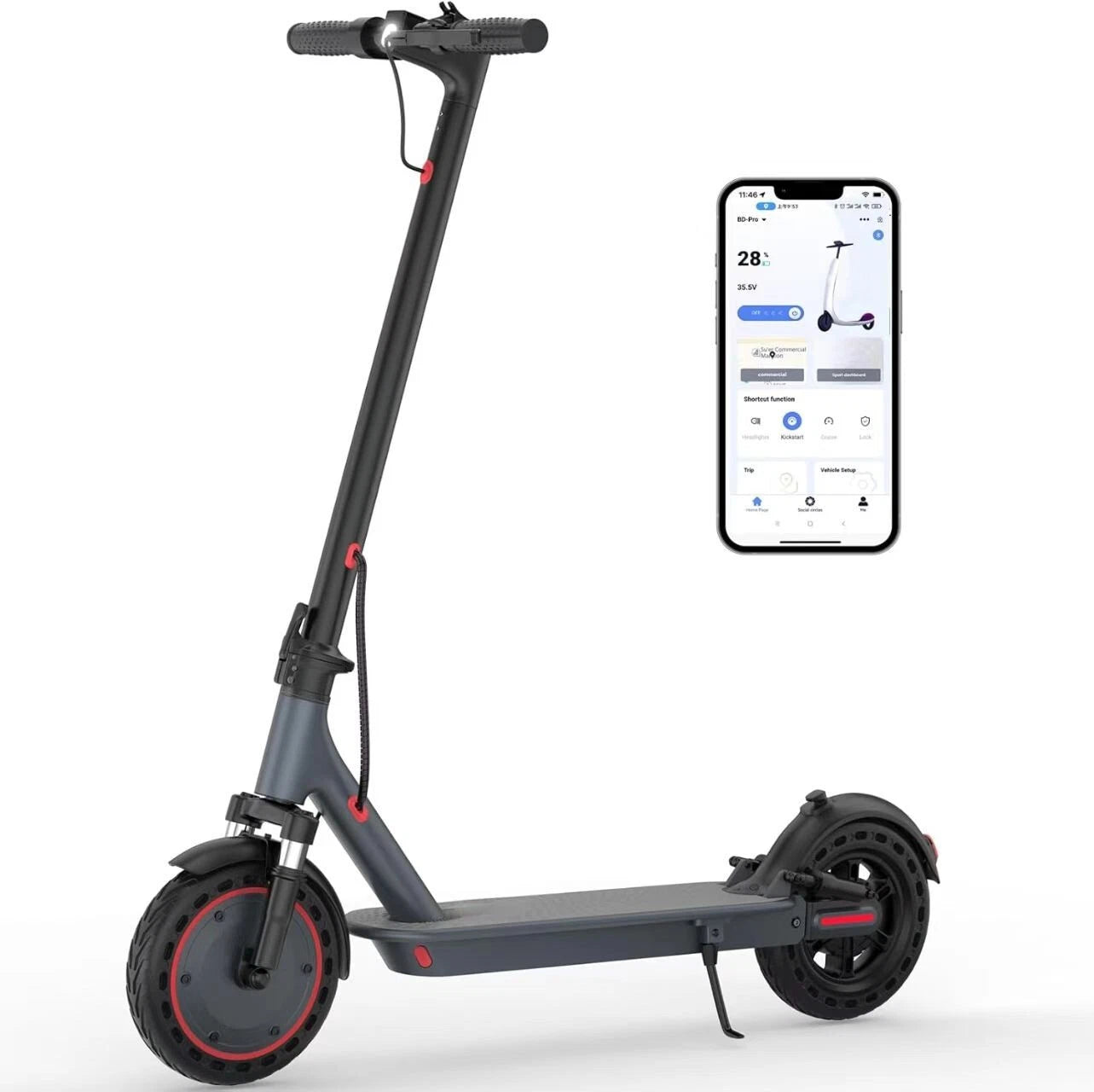 LADPED LP10 Elektromos Roller – 500W Motor, Dupla Lengéscsillapító, 10" Defektmentes Kerekek, SMART App Kontroll