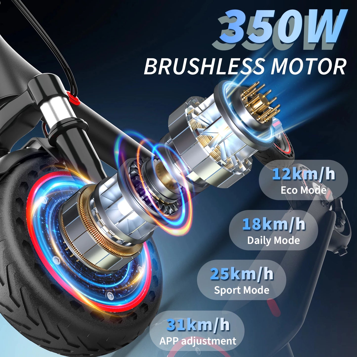 LADPED LP07 Elektromos Roller – 350W, 7.8Ah, 31 km/h, Dupla Lengéscsillapító