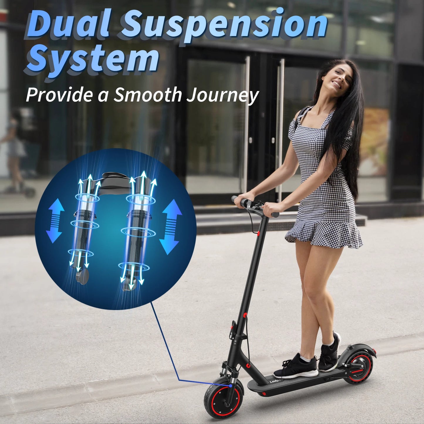 LADPED LP07 Elektromos Roller – 350W, 7.8Ah, 31 km/h, Dupla Lengéscsillapító