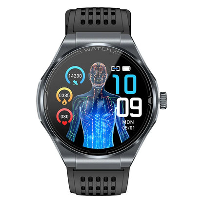 AOVO JA03 EKG Okosóra – Automata Vérnyomásmérő, Bluetooth Hívás, SOS Funkció, AMOLED Kijelző, Magyar Nyelvű Alkalmazás
