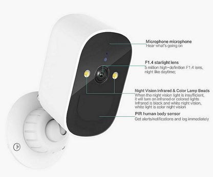 Jortan 8185XM Vezeték Nélküli WiFi Biztonsági Kamera – Újratölthető Akkumulátor, 2K HD Kép, Éjjellátó, Mozgásérzékelés, Kétirányú Hang, IP66 Vízálló Kültéri Kamera